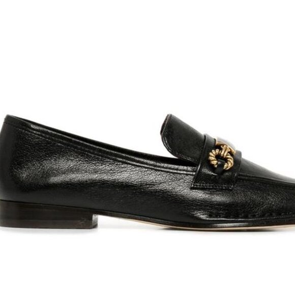 Brand New TORY BURCH sz 9.5 Black leather Perrine Loafers fellini milled 137799 - Picture 4 of 4